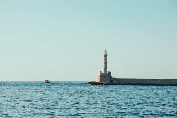 Chania Lighthouse Greece Container Ship Mini adventures