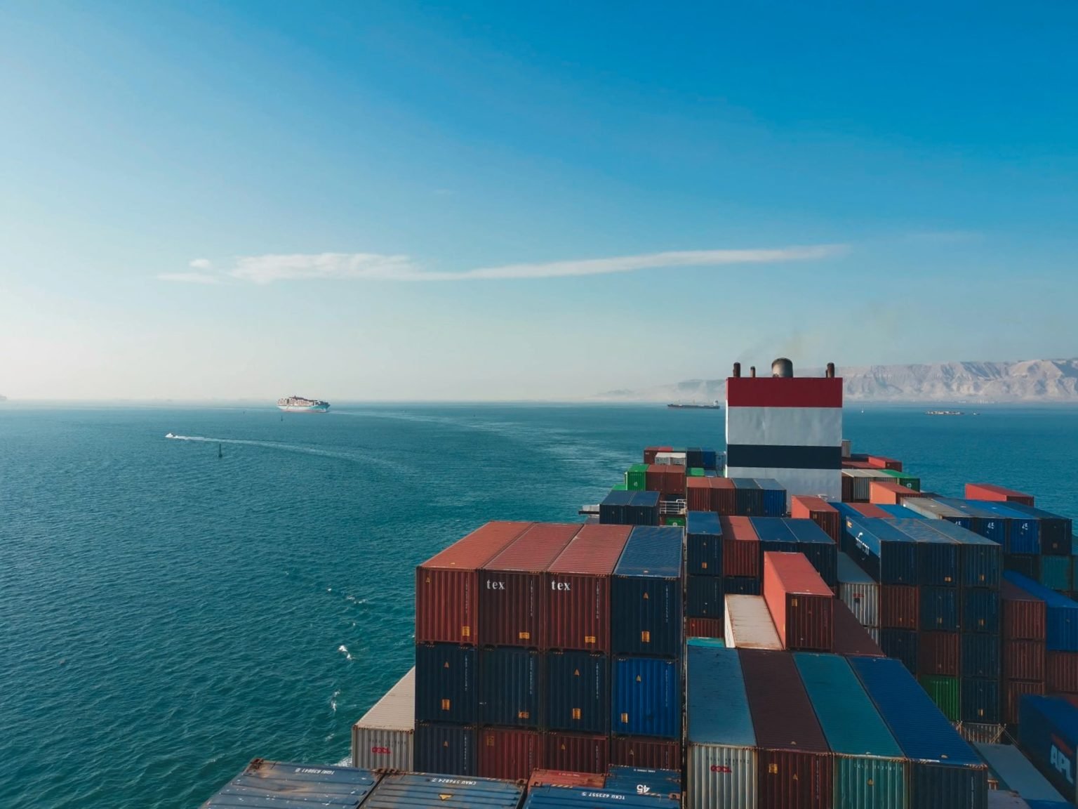 Container Ship in Suez Canal